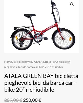 Atala green bay rossa piegevole NUOVA imballata