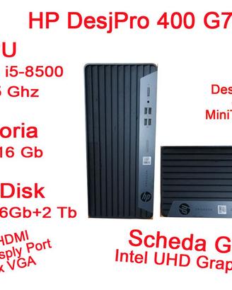 DESKTOP  400 G7 i5-10500 16Gb SSD 256Gb+ Sata 2 Tb