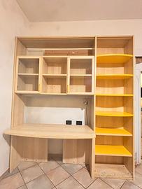 Libreria piu scrivania per cameretta ragazzi