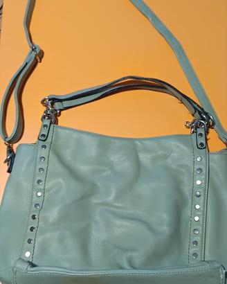 borsa donna pelle colore salvia 