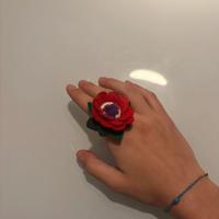 Anello regolabile in feltro su base D’acciaio