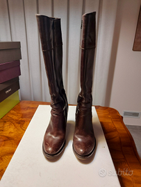 Stivali cuoio toscano testa di moro