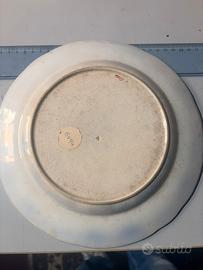 Piatto antico Wedgwood ceramica bordo piumato 800
