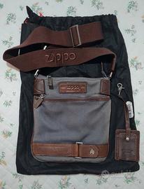 Borsa a tracolla uomo in denim con porta accendino