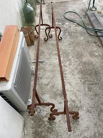 Tre piedi cavalletti vintage colonnette letto ferr