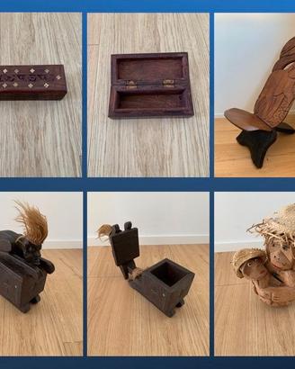 VARI OGGETTI ETNICI IN LEGNO