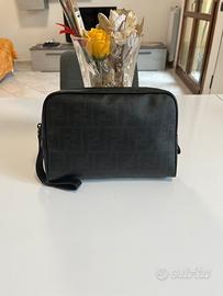 Fendi Pochette Medium FF Zucca Nera Canvas