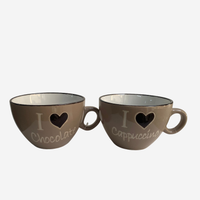 Coppia di tazze in ceramica cappuccino 450 ml