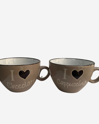 Coppia di tazze in ceramica cappuccino 450 ml