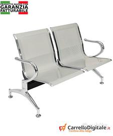 Sedie da attesa in acciaio – NUOVE – 2 posti