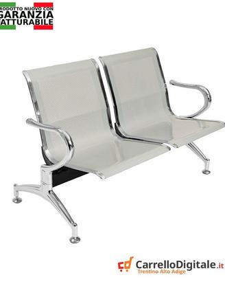 Sedie da attesa in acciaio – NUOVE – 2 posti