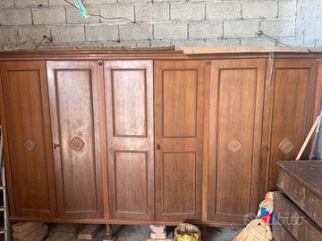 Armadio antico a 5 ante in legno massello