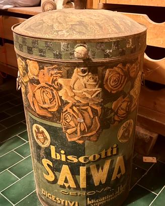 Bidone in latta Biscotti Saiwa VINTAGE