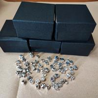 Set 5 scatoline c/cuscino + 60 perline metallo 