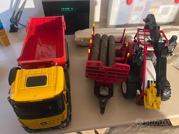 Camion e trattore bruder con rimorchio