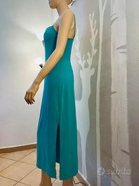 Abito turchese spacco laterale tg.M