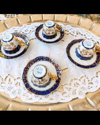 Tazzine Mignon Paris Royal blu cobalto e oro zecch