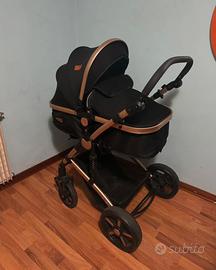 Passeggino 3 in 1 per neonati (di colore nero)