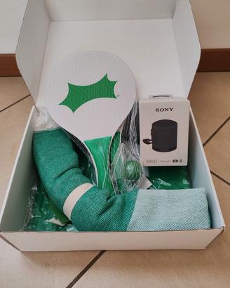 racchette + telo + materassino + speaker Sony