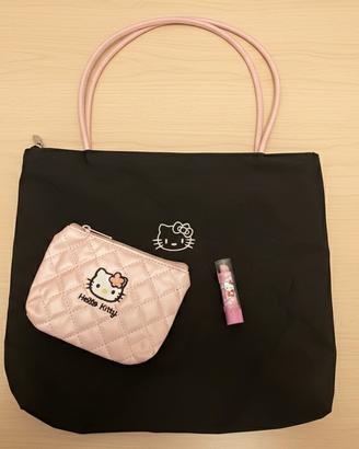 Hello kitty borsa+borsetta makeup+gomma