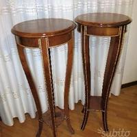 Tavolini in legno ciliegio massello rifiniture oro