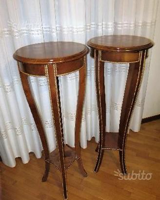 Tavolini in legno ciliegio massello rifiniture oro