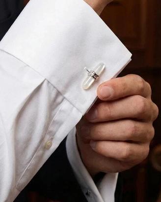 Gemelli Uomo Lo Scrigno Ovali Perla Nude Argento