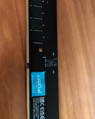 Crucial RAM DDR5 32GB (1×32GB) 4800MHz CL40 XMP