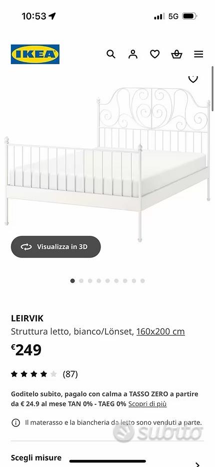 Leirvik Letti In Ferro Battuto Bianco Ikea Letto Matrimoniale