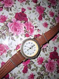 Orologio da donna vintage marrone e oro