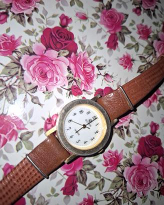 Orologio da donna vintage marrone e oro