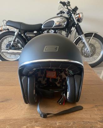 Casco Motociclista nero opaco Jet Origine
