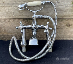 Miscelatore bagno cromato vintage tubo