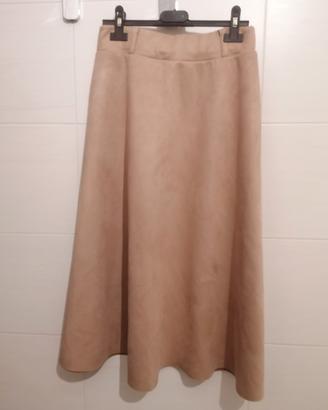 Gonna lunga beige 