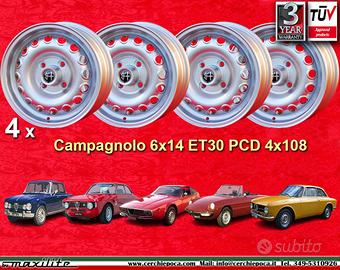 4 pz. cerchi Alfa Romeo GTA 6x14 ET30 Giulia 105 B