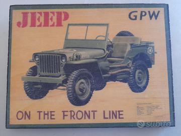 JEEP GPW quadretto in legno cm 24x18