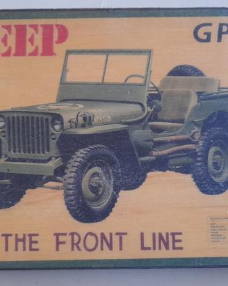 JEEP GPW quadretto in legno cm 24x18