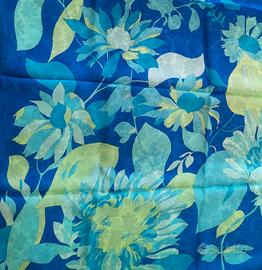 Foulard in seta blu Gallieni