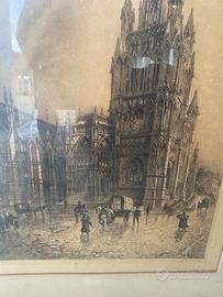 Antica stampa St Mary Redcliffe Church Bristol