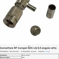CONNETTORE RF COMPEL DIN 1.0/2.3 AD ANGOLO RETTO