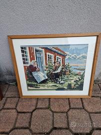 Quadri ricamati a mezzo punto