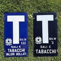 Sale e Tabacchi insegne smaltate blu e nera