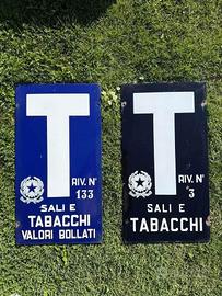 Sale e Tabacchi insegne smaltate blu e nera