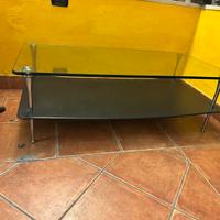 Tavolo in cristallo temperato acciaio