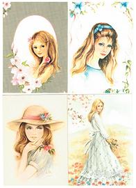 LOTTO 16 CARTOLINE CON RITRATTI RAGAZZE - VINTAGE