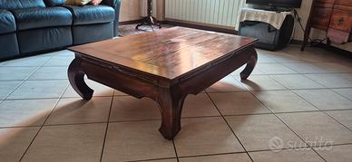 Tavolino basso in legno stile etnico
