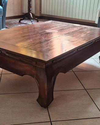 Tavolino basso in legno stile etnico