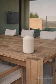 Vaso decorativo effetto pietra beige