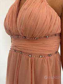 Vestito albicocca , abito elegante per cerimonia
