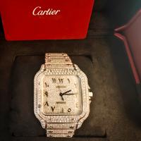 Orologio Cartier Santos full ice o diamond, rolex
